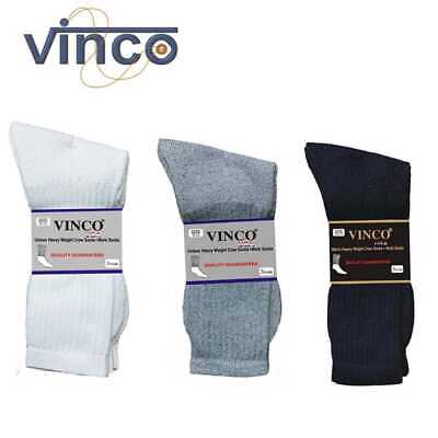 3-6-12 Pairs Men's Plain Solid Sports Athletic Work Crew Socks Size 9-11 10-13