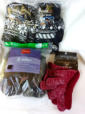 Bundle lot 6 Pairs Women's 5-9 Ankle Socks 4 Pairs Gloves Winter Wear Set