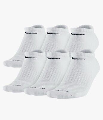 Nike Men's Socks Everyday Cushioned Athletic Training Dri-Fit No-Show 6 Pairs L