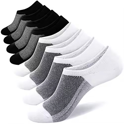 20 Pair No Show Socks for Men & Women Sports Cotton Cushioned Non-Slip Socks