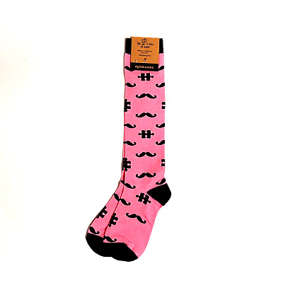 **NWT** Men's Pink Mustache Novelty Socks (OS)