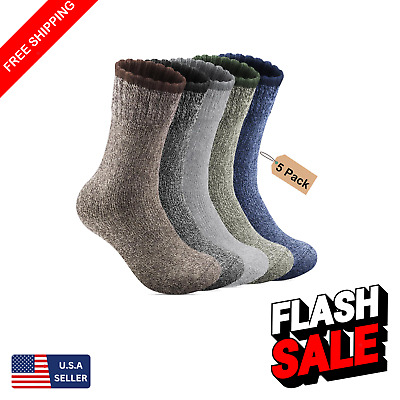5 Pairs Merino Wool Socks for Men US Size 9-12 – Thick Thermal Hiking Socks