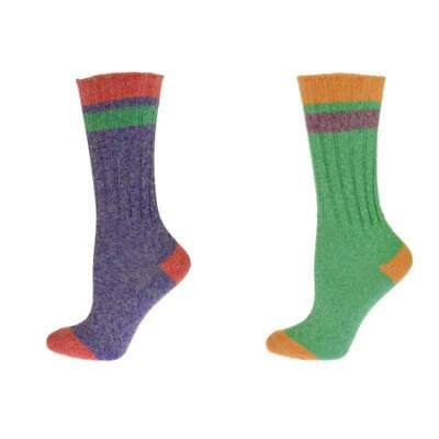 Colorful Contrast Heel & Toe Cotton Crew, Women's Colorful Cotton Crew Socks