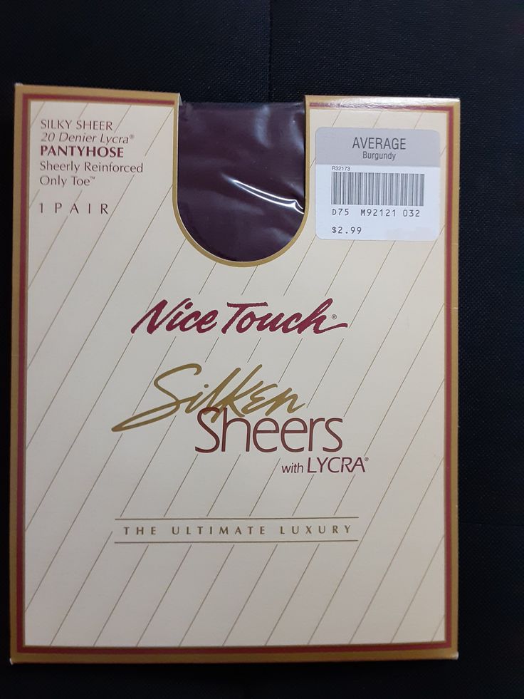 Vintage Nice Touch Silken Sheers Denier Lycra Pantyhose Average Burgundy Sears Hosiery New In Package in 2025