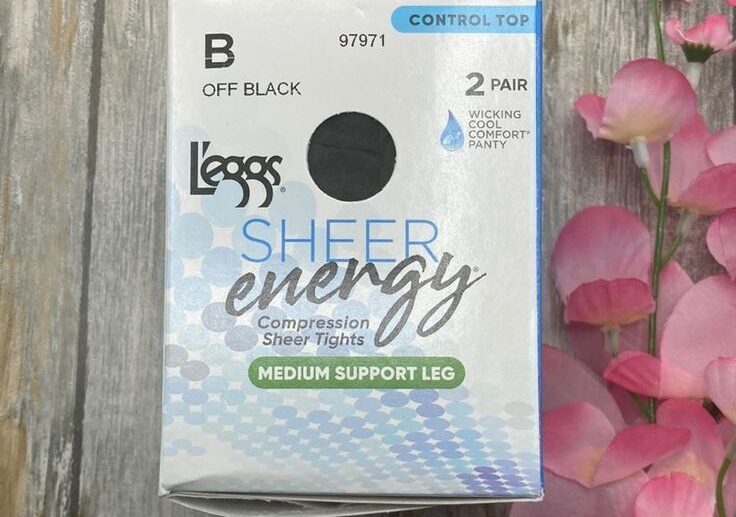 L’eggs Accessories | Sheer Energy Medium Leg Support Control Top Tights Pantyhose 2-Pack Size B | Color: Black | Size: B in 2025
