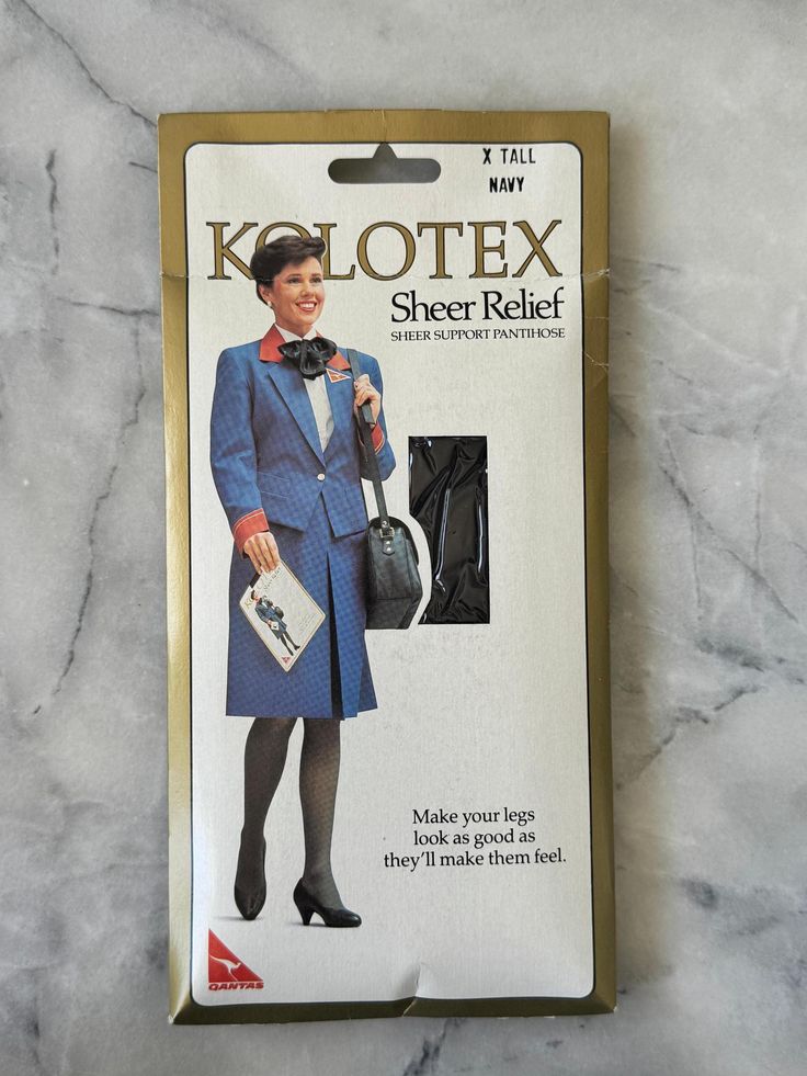1980s Kolotex Sheer Relief Pantyhose – X Tall Navy – Sheer Support Hosiery – New and Unopened – Made in Australia in 2025