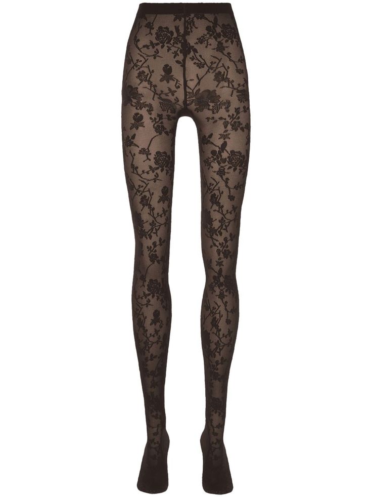 Wolford flower-motif tights – Black in 2025 | Black tights, Tights, Wolford