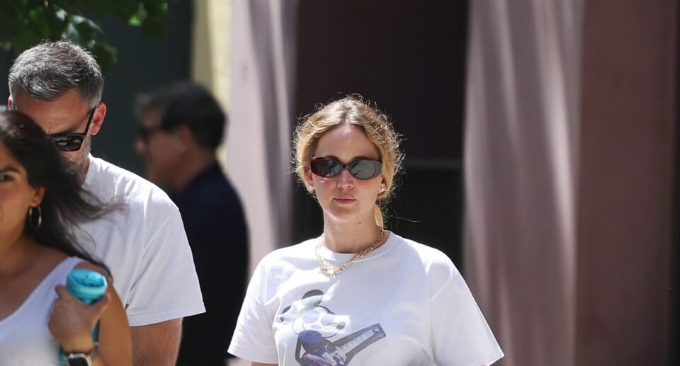 Jennifer Lawrence Bravely Steps Out in Millennial Socks