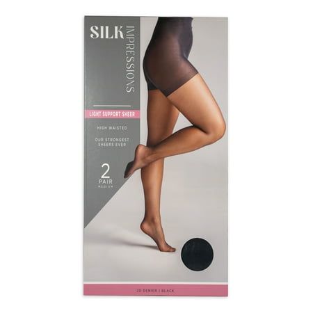 Silk Impressions Sheer Support 20d, 2-pack, Women's, Size:Small, Black in 2025 | Tool clothes, Socks women, Clothes for women