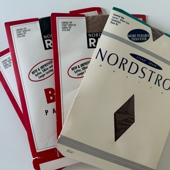 Nordstrom Accessories | Nordstrom Black Tan Navy Sheer Control Top Pantyhose Hosiery Size C 4 Packages | Color: Black/Tan … in 2025