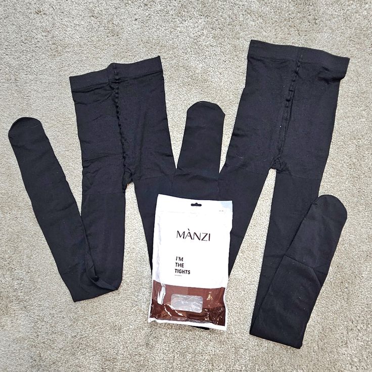 Manzi Accessories | Manzi | Xlarge Black Tights 2 Pair Pack New | Color: Black | Size: Xl in 2025 | Black tights, Tights, Black